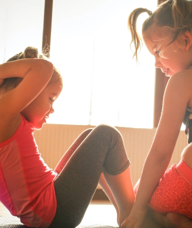 Children doing sit ups personal training